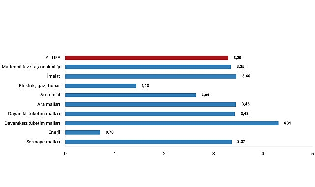 Tüik: Yurt İçi Üretici Fiyat Endeksi (Yİ-ÜFE) yıllık %51,47 arttı, aylık %3,29 arttı