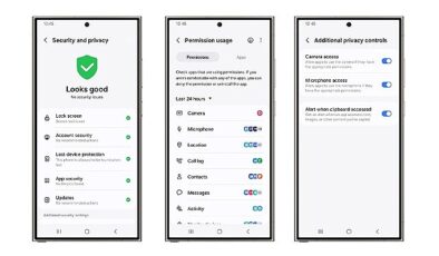Samsung Galaxy’nin Güvenlik ve Zımnilik Panosu sayesinde şahsî dataların denetimi büsbütün kullanıcının elinde