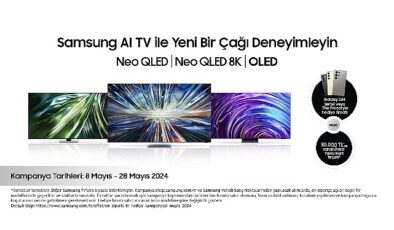 Samsung’dan AI teknolojili 2024 TV’lerde Galaxy S24 serisi telefon yahut Para Yüklü Kart armağanlı Ön Sipariş Kampanyası