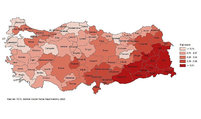 Tüik: Ortalama hanehalkı büyüklüğü 3,14 oldu